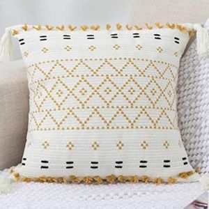 Knitted Boho Throw Pillow Cover
